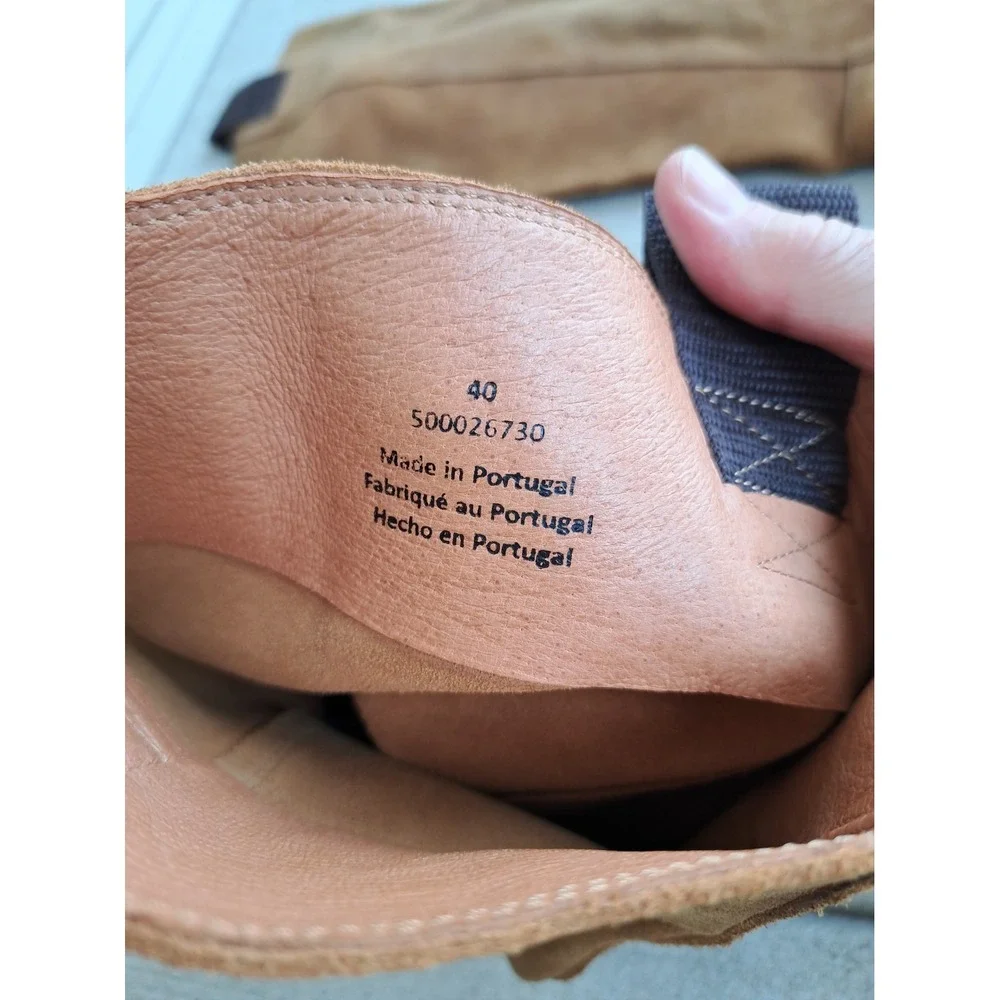 Free People Women's Brown Leather Suede Knee Length Buttons Eu 40 US 9.5-10 Heel